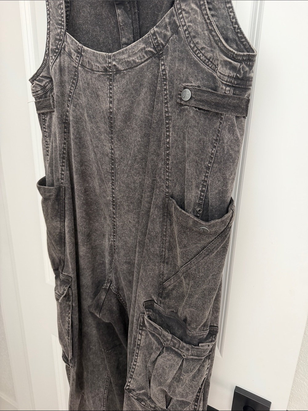 Free People Washed Black Utility Jumpsuit - Picture 4 of 5